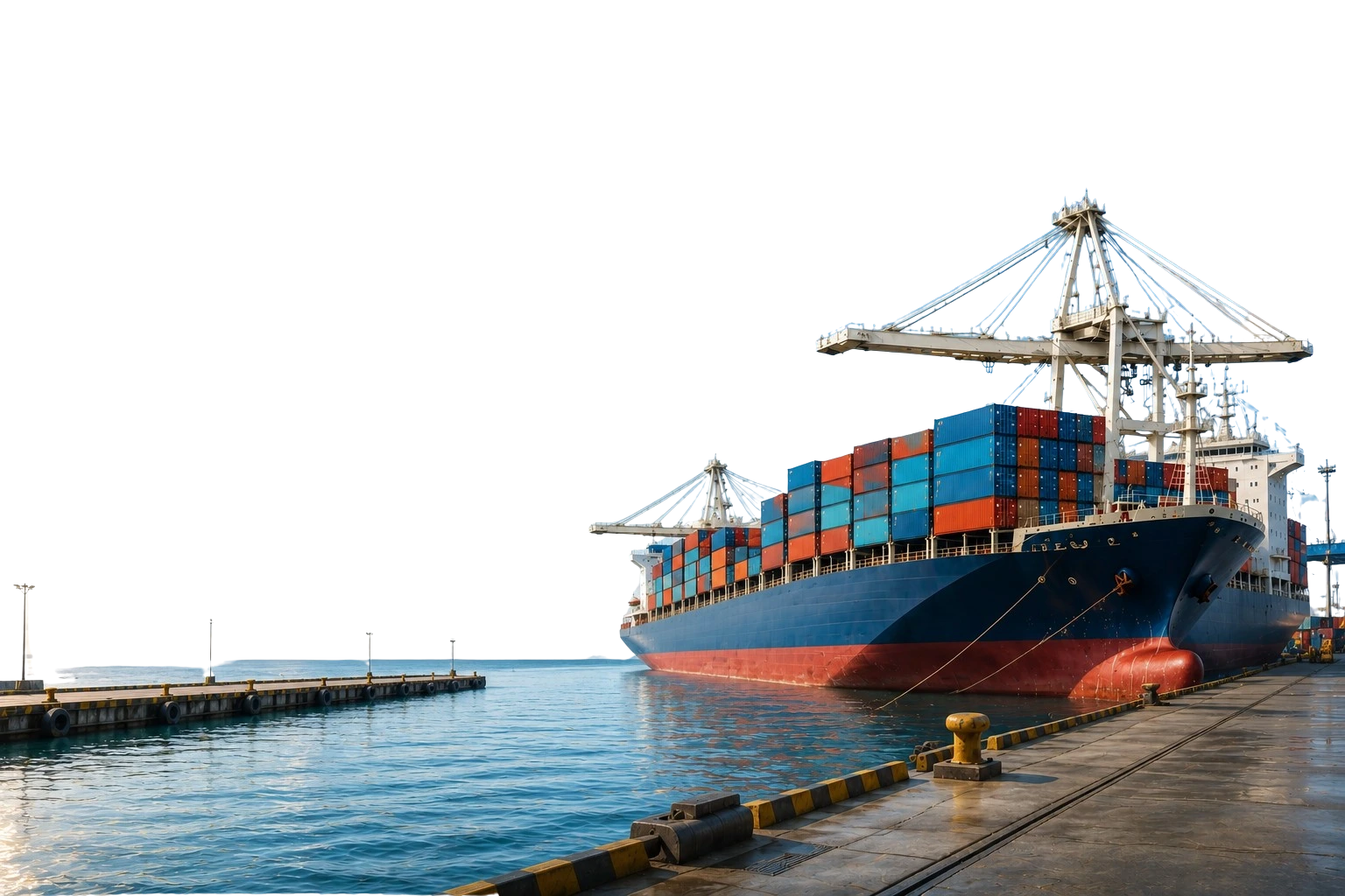 Container ship transporting Indonesian food and agricultural products for international export